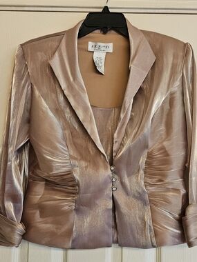 JR Nites Shimmery Taupe Women's Blazer Jacket..so Dynasty!